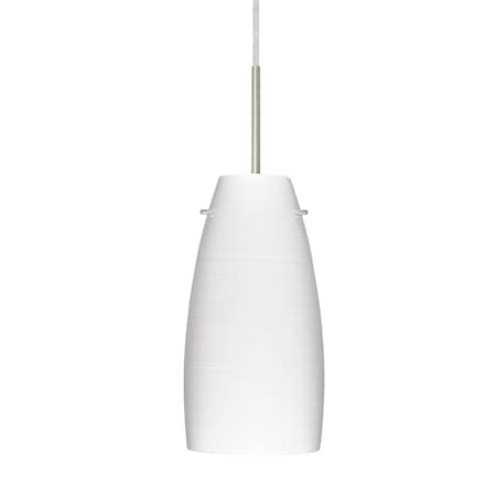 Besa Lighting Tao 10 Cord Pendant, Chalk, Satin Nickel Finish, 1x9W LED 1JT-1512KR-LED-SN